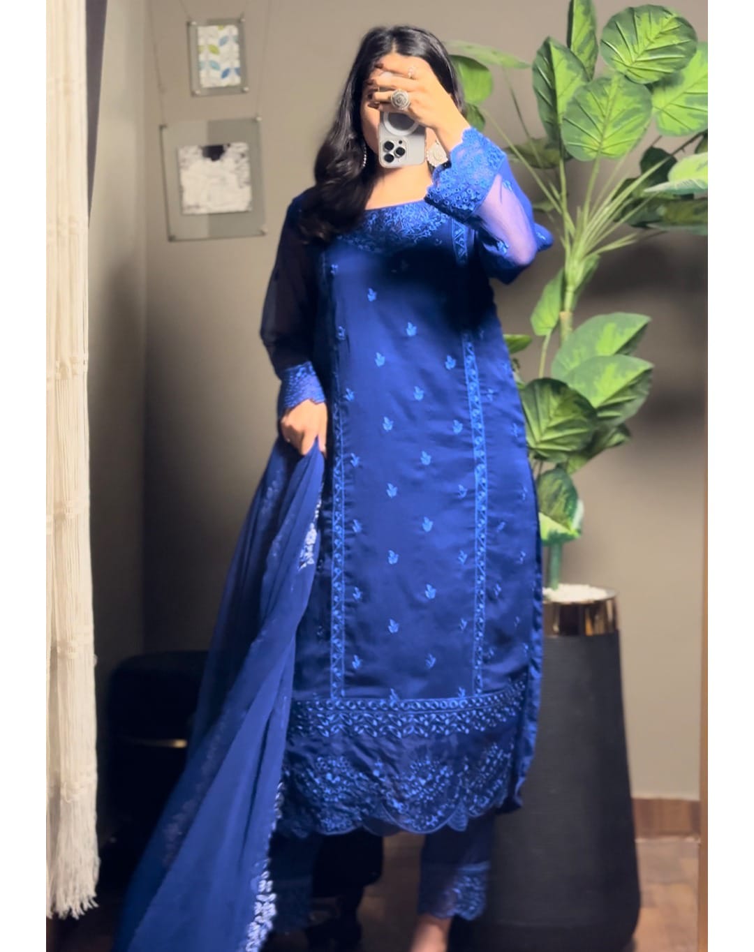 BLUE AZURE EMBROIDERED 3PC