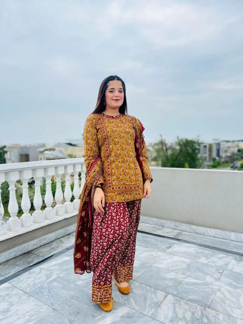 GULNAAR 3PC SUIT WITH FARSI SALWAR